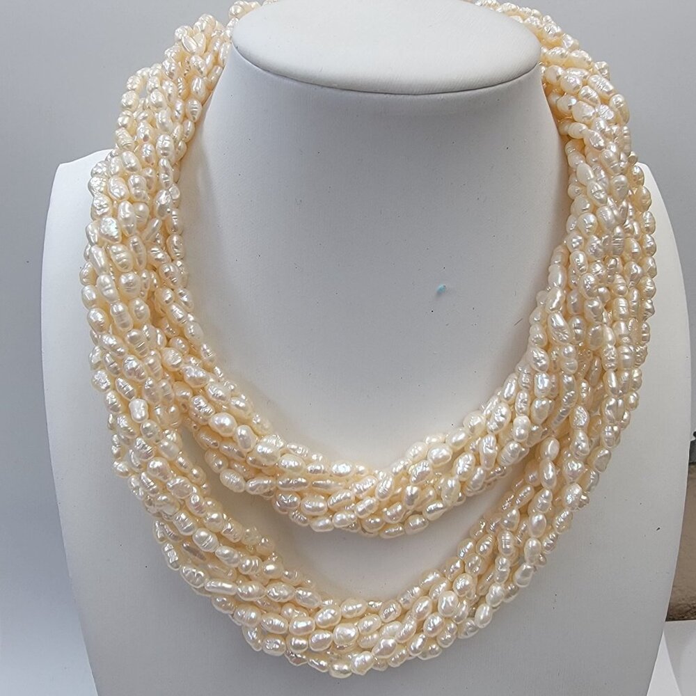 Vintage Multi-Strand Baroque Freshwater Pearls Necklace - Picture 2 of 5